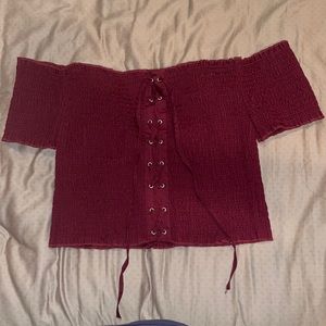 Forever 21 Maroon Crop Top Size Medium